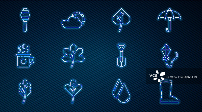 防水胶靴风筝树叶图标图片素材