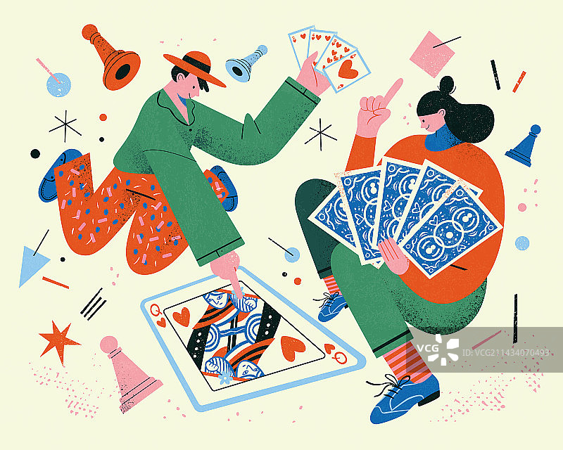 休闲时光玩扑克牌的情侣图片素材