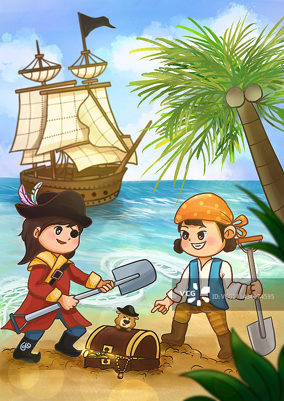 奇幻儿童插画系列之海盗图片素材