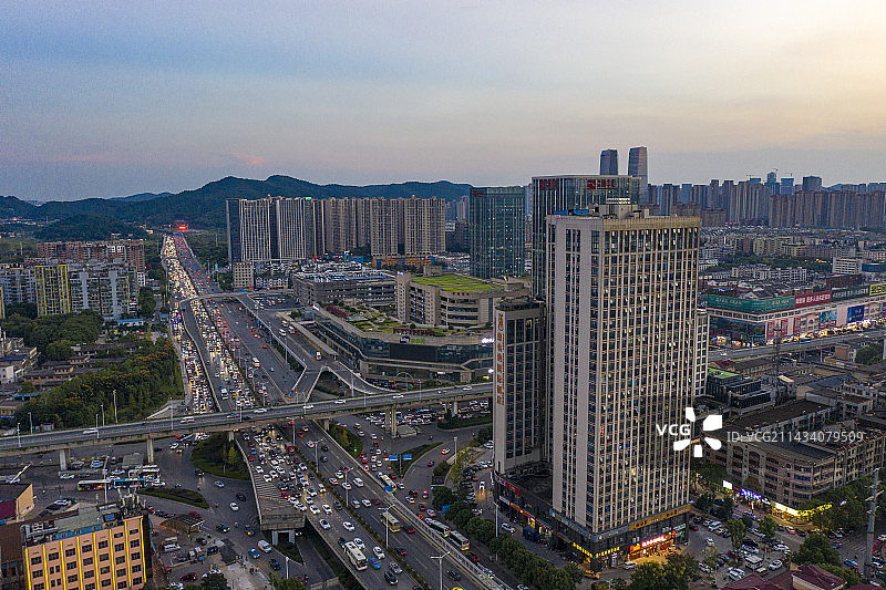 航拍湖南长沙汽车西站夜景图片素材