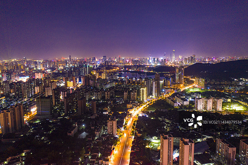 航拍湖南长沙汽车西站夜景图片素材