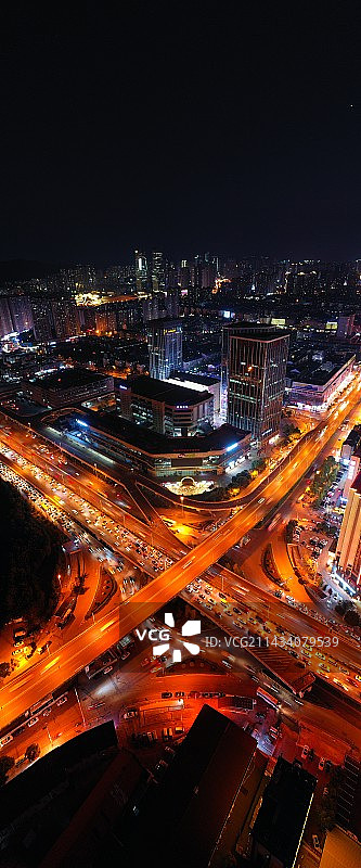 航拍湖南长沙汽车西站夜景图片素材
