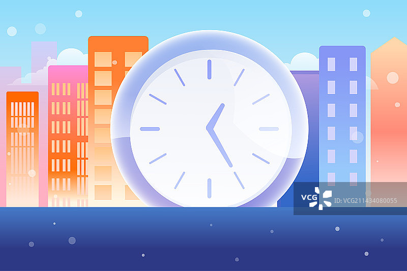 人物上班工作赶时间迟到奔跑活动倒计时插画图片素材