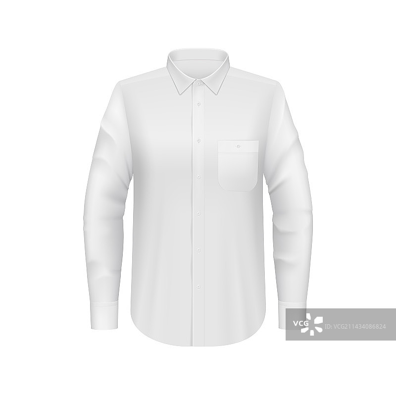 白色男士衬衫样机3D服装设计图片素材