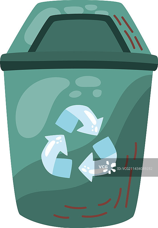 绿色容器上的回收标志图片素材