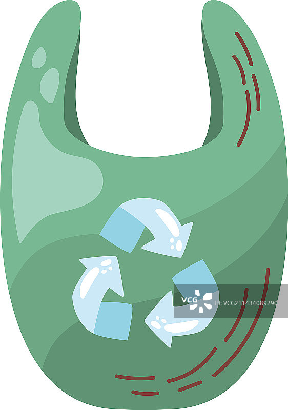 带有回收标志的购物袋设计图片素材