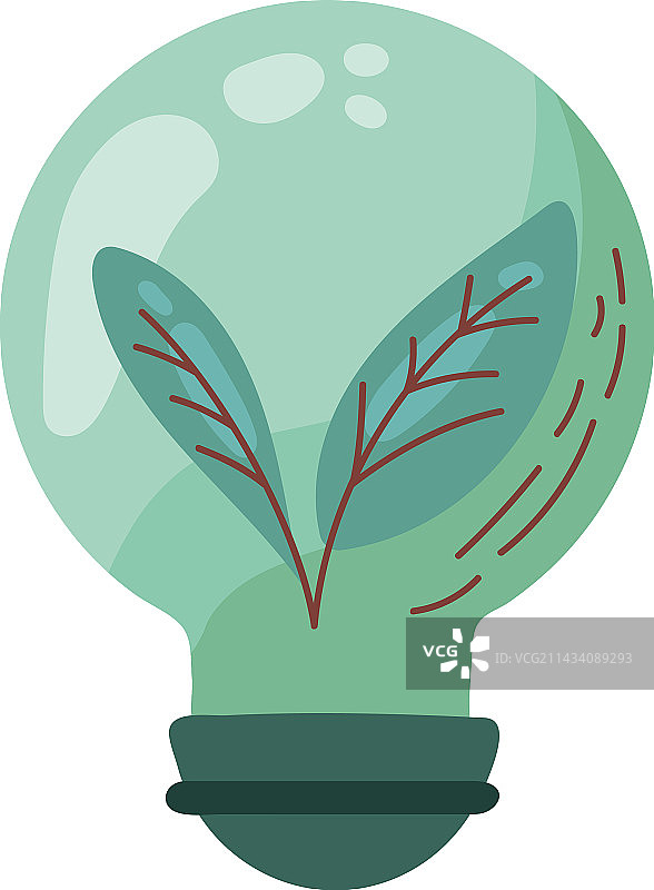 灯泡照亮的绿色创新图片素材