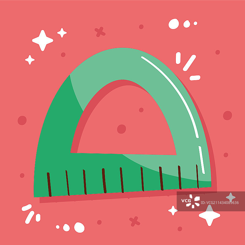 绿色量角器学习用品图片素材