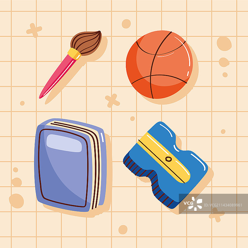 四个学习用品图标图片素材