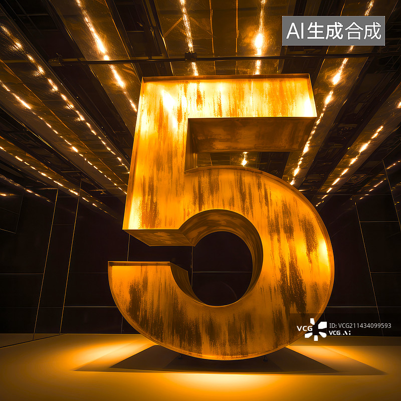【AI数字艺术】金属数字系列图片素材