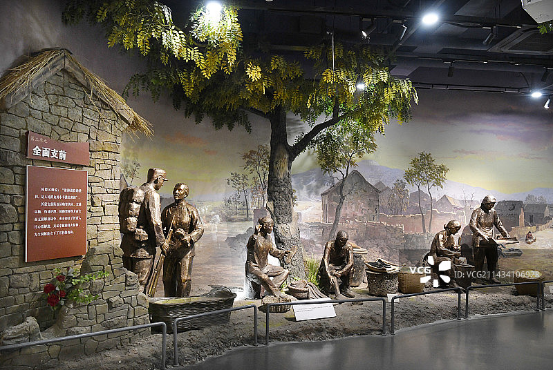 山东临沂临沭县沂蒙支前纪念馆雕塑图片素材