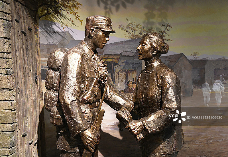 山东临沂临沭县沂蒙支前纪念馆雕塑图片素材