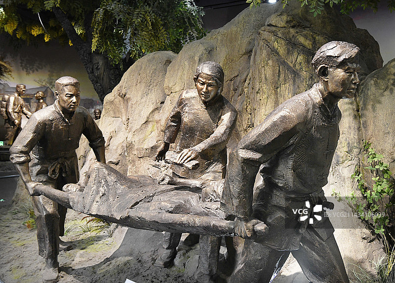 山东临沂临沭县沂蒙支前纪念馆雕塑图片素材