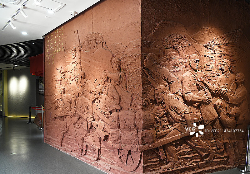 山东临沂临沭县沂蒙支前纪念馆浮雕图片素材