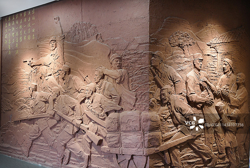 山东临沂临沭县沂蒙支前纪念馆浮雕图片素材