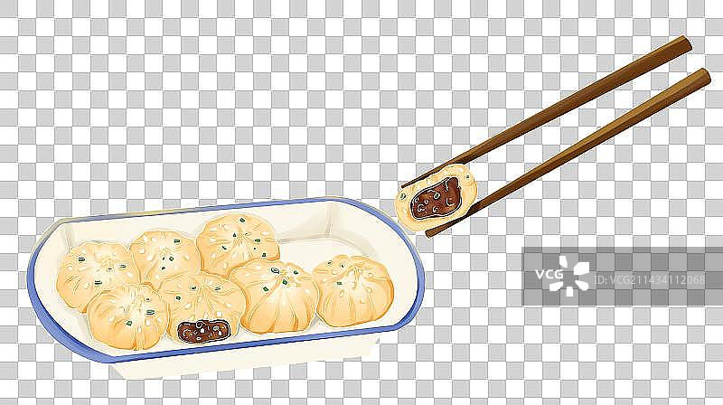 上海特色美食生煎包元素图片素材