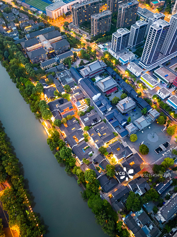 杭州市香积寺航拍图片素材