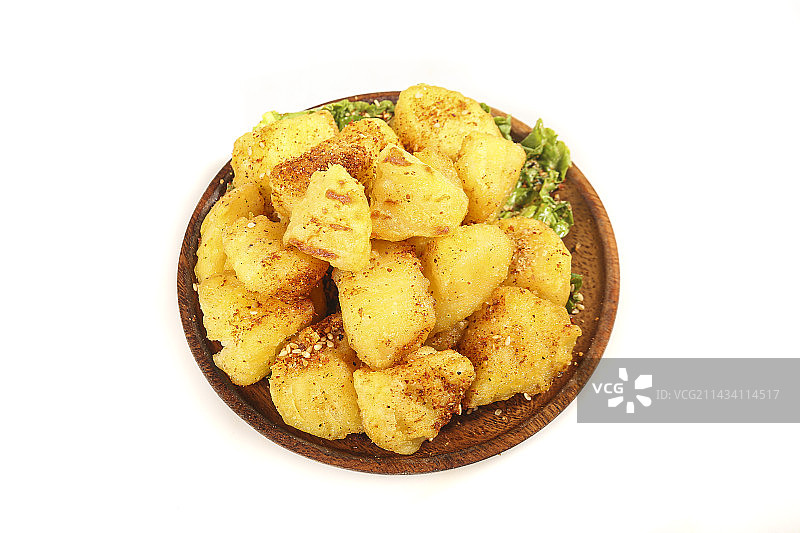 白底上的锅巴土豆图片素材
