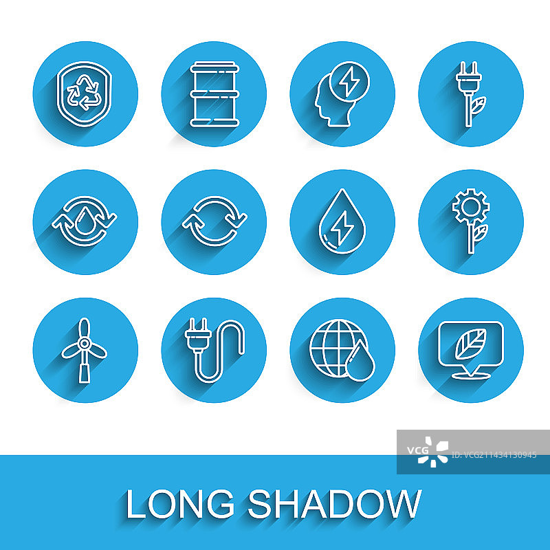 风力涡轮机插头回收图标图片素材