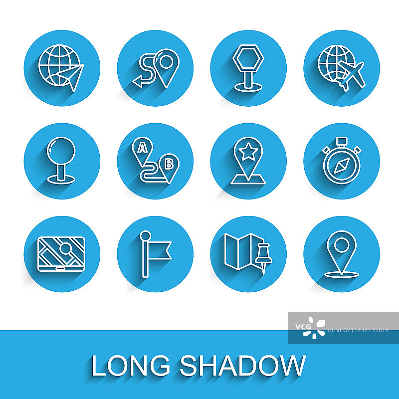 城市地图、导航定位标记图片素材