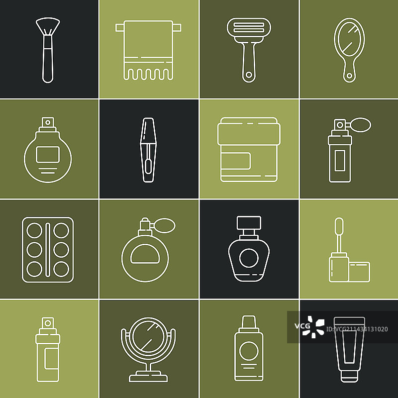 化妆品乳霜或乳液软管睫毛膏组合图片素材