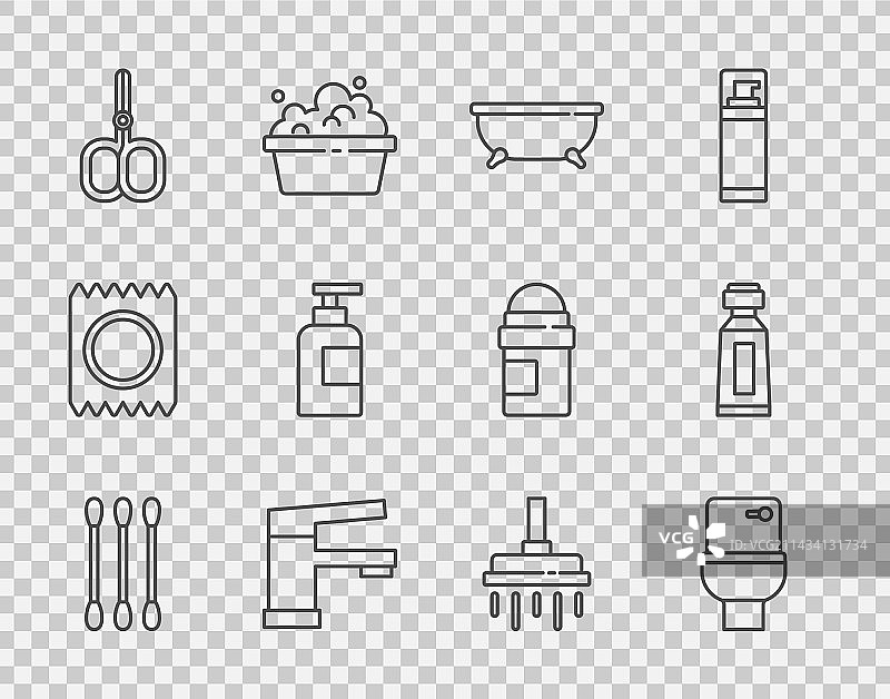 棉签清洁耳部和马桶图片素材