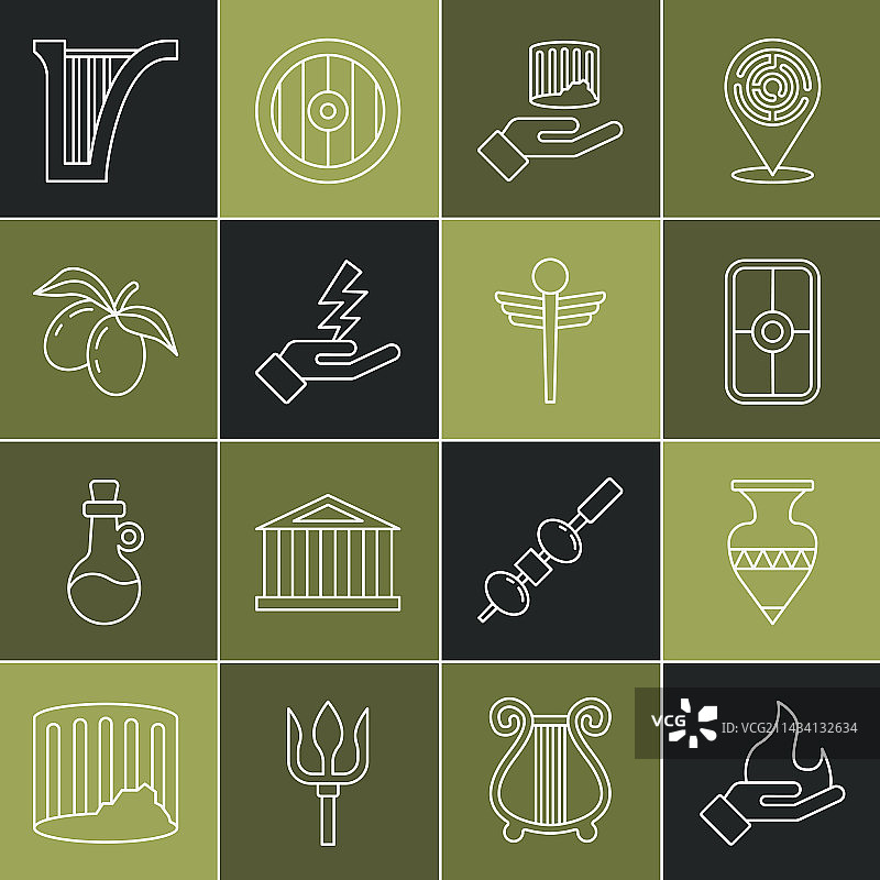 手持燃烧的古代双耳瓶图片素材