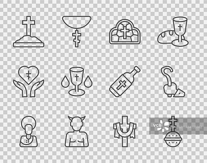 耶稣基督十字架彩色玻璃图片素材