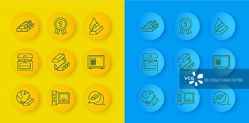 金条古董宝箱线条设计图片素材