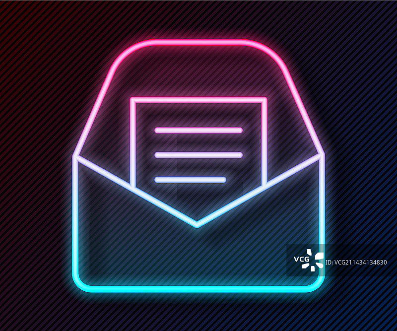 发光霓虹线邮件图标图片素材
