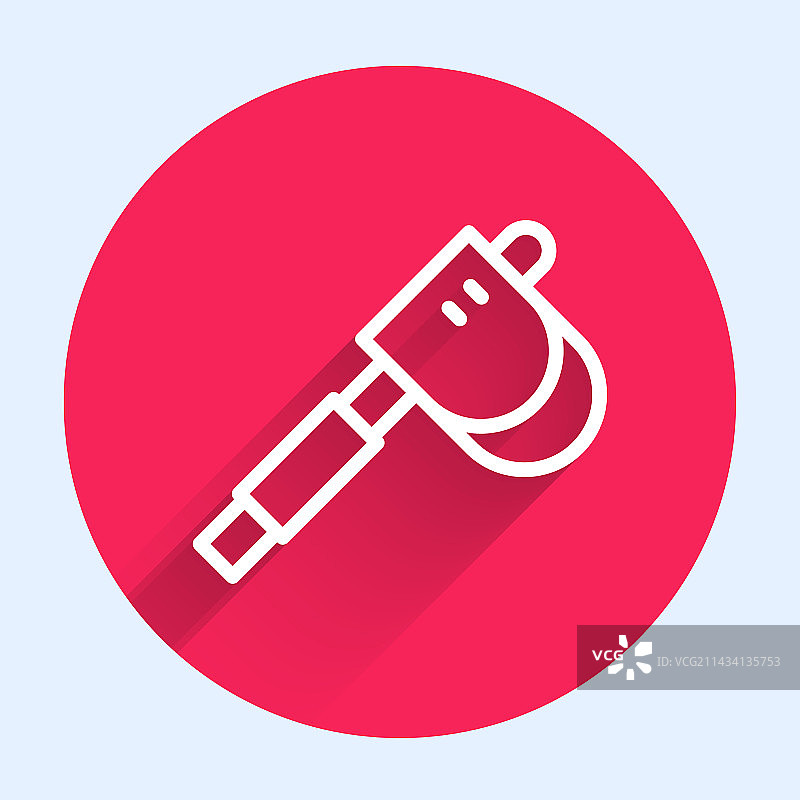 带有阴影的白色线条木制斧头图标图片素材