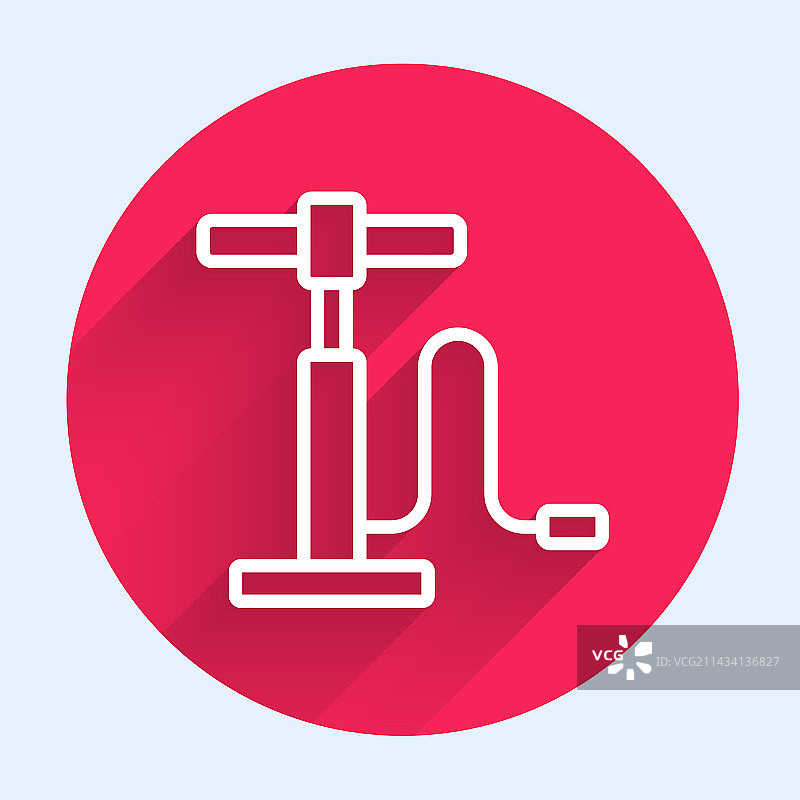 白色线条车载充气泵图标图片素材