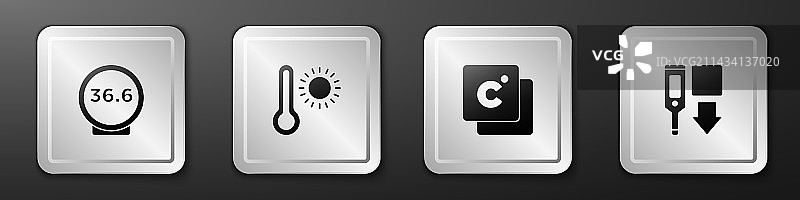 气象摄氏度医疗温度计集合图片素材