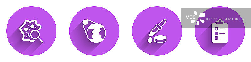 放大镜下的微生物与地球元素图片素材