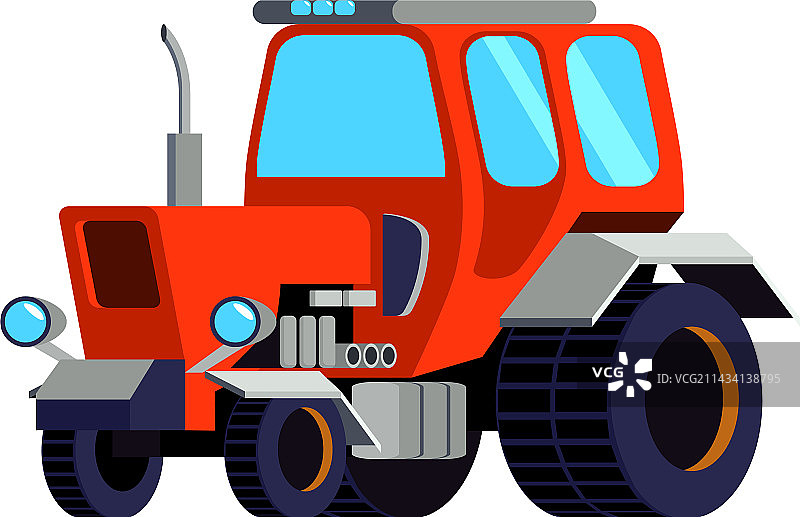 拖拉机扁平图标图片素材