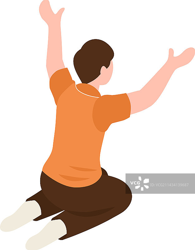 2.5D祈祷图标图片素材