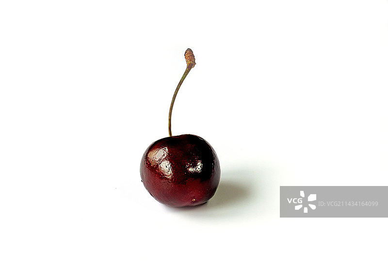 白色背景下的樱桃特写镜头，车厘子图片素材