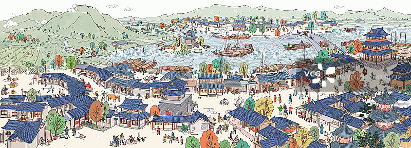 古代运河图片素材