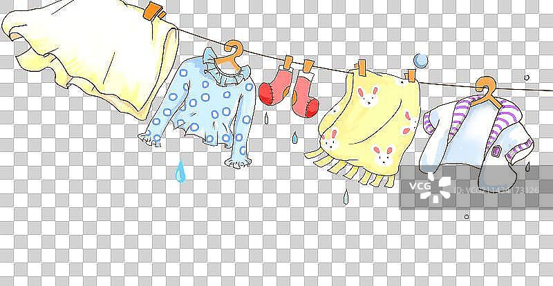 晾衣绳上的衣服图片素材