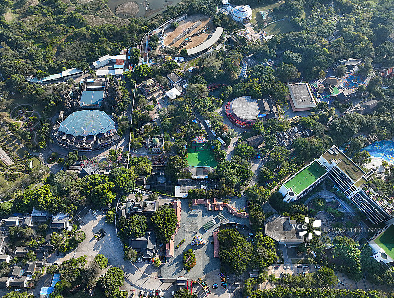 广东省深圳市南山区华侨城大厦华侨城洲际大酒店锦绣中华航拍图片素材