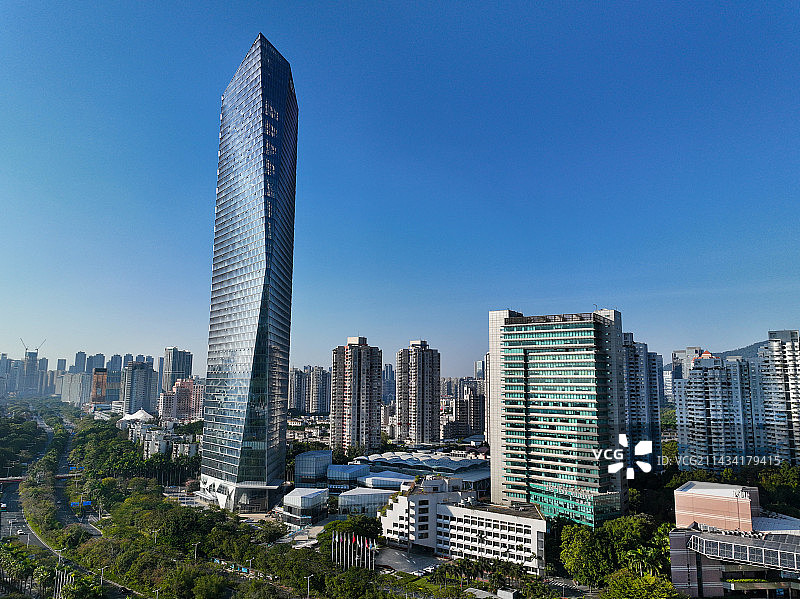 广东省深圳市南山区华侨城大厦华侨城洲际大酒店锦绣中华航拍图片素材