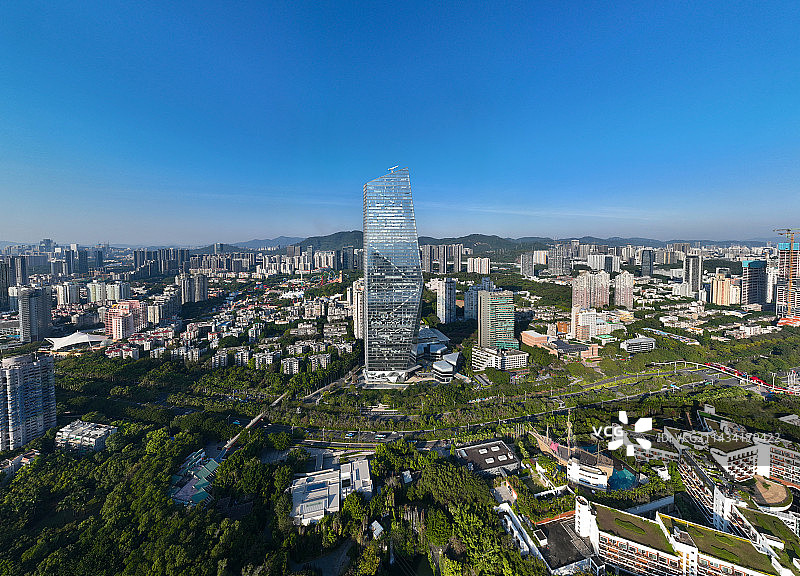 广东省深圳市南山区华侨城大厦华侨城洲际大酒店锦绣中华航拍图片素材