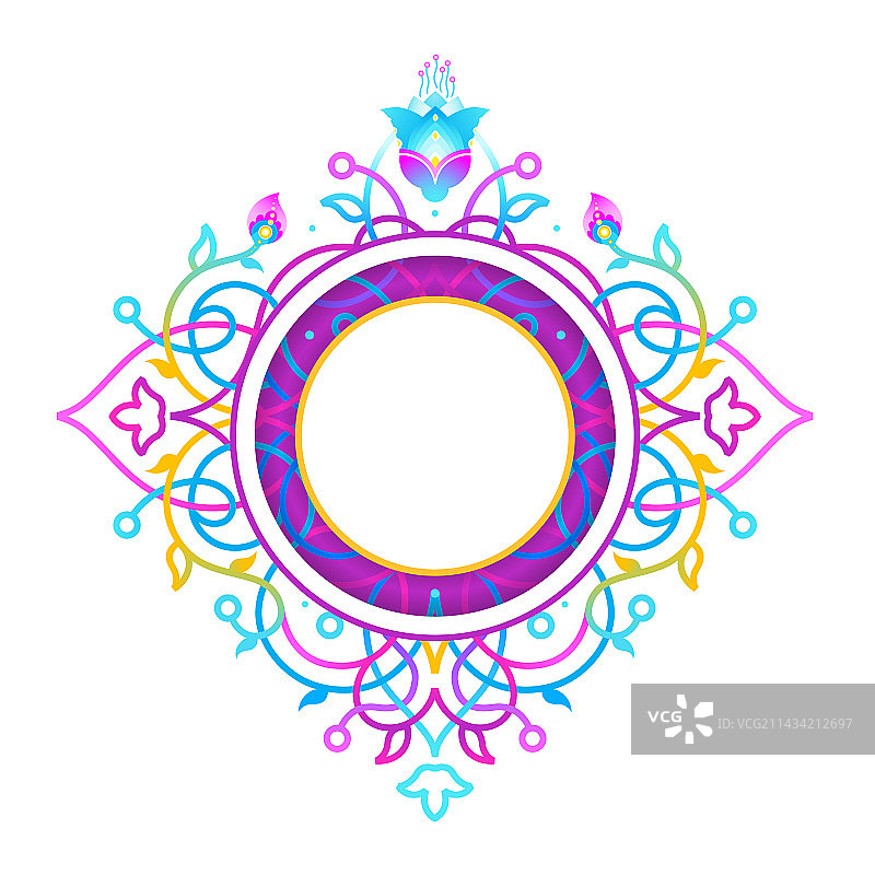 几何酸性霓虹灯颜色东方风格框架图片素材