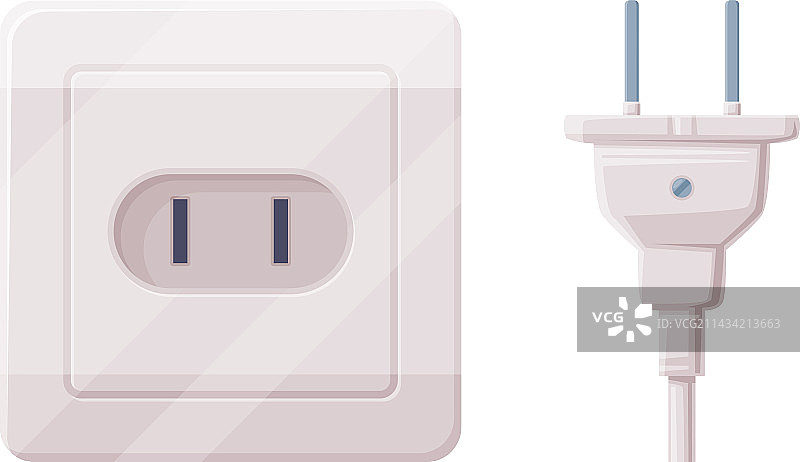 连接电力的电源插头和插座图片素材