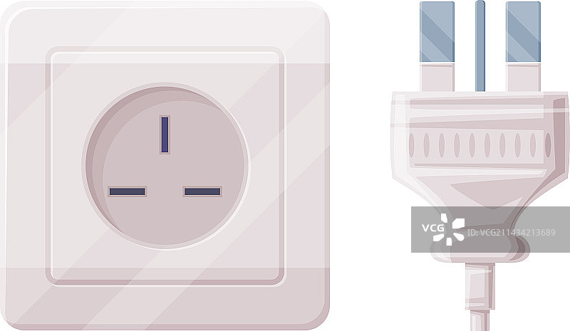 连接电力的电源插头和插座图片素材