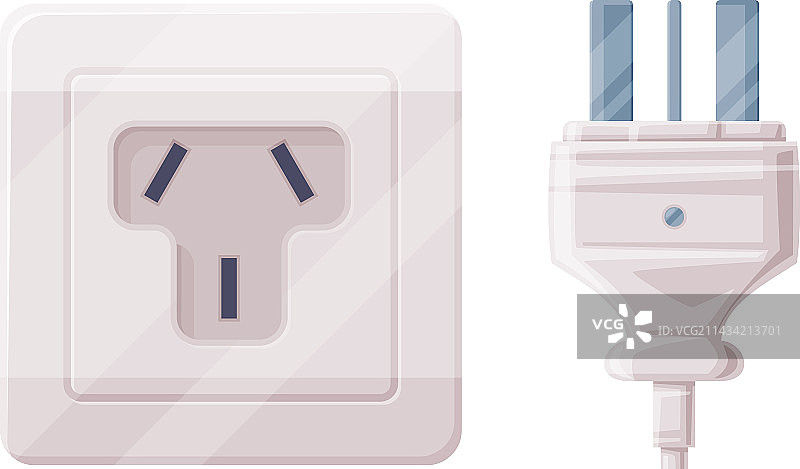 连接电力的电源插头和插座图片素材