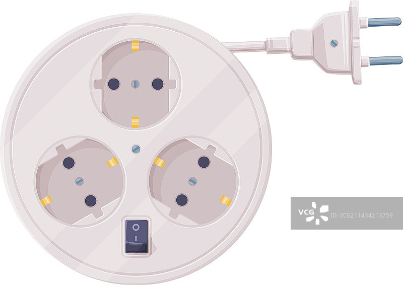 带插头的延长线或电源扩展器图片素材