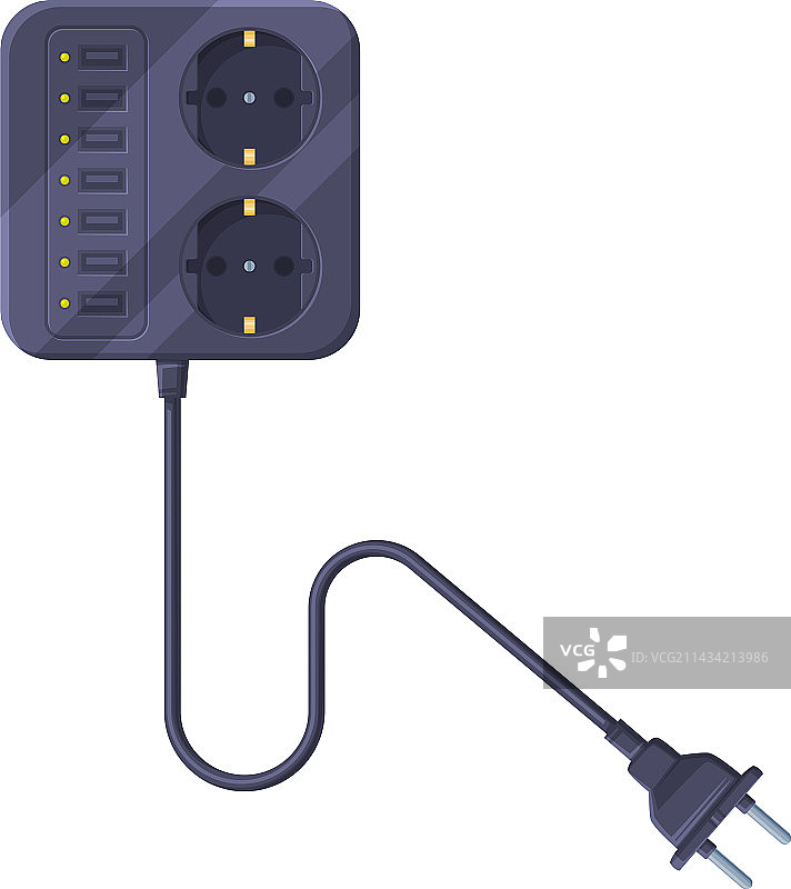 带插头的延长线或电源扩展器图片素材