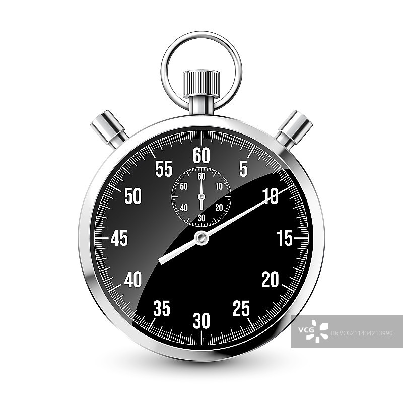逼真的经典秒表闪亮金属图片素材