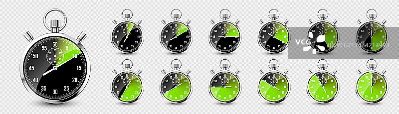 逼真的经典秒表闪亮金属图片素材